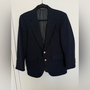 Eagle Clothes Men’s Navy Blue Gold Buttons 100% Wool Made In USA Blazer